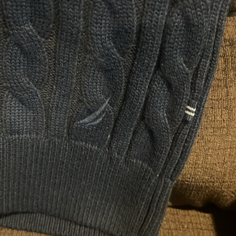 Nautica Men's Blue Cable Knit Sweater - Picture 4 of 7